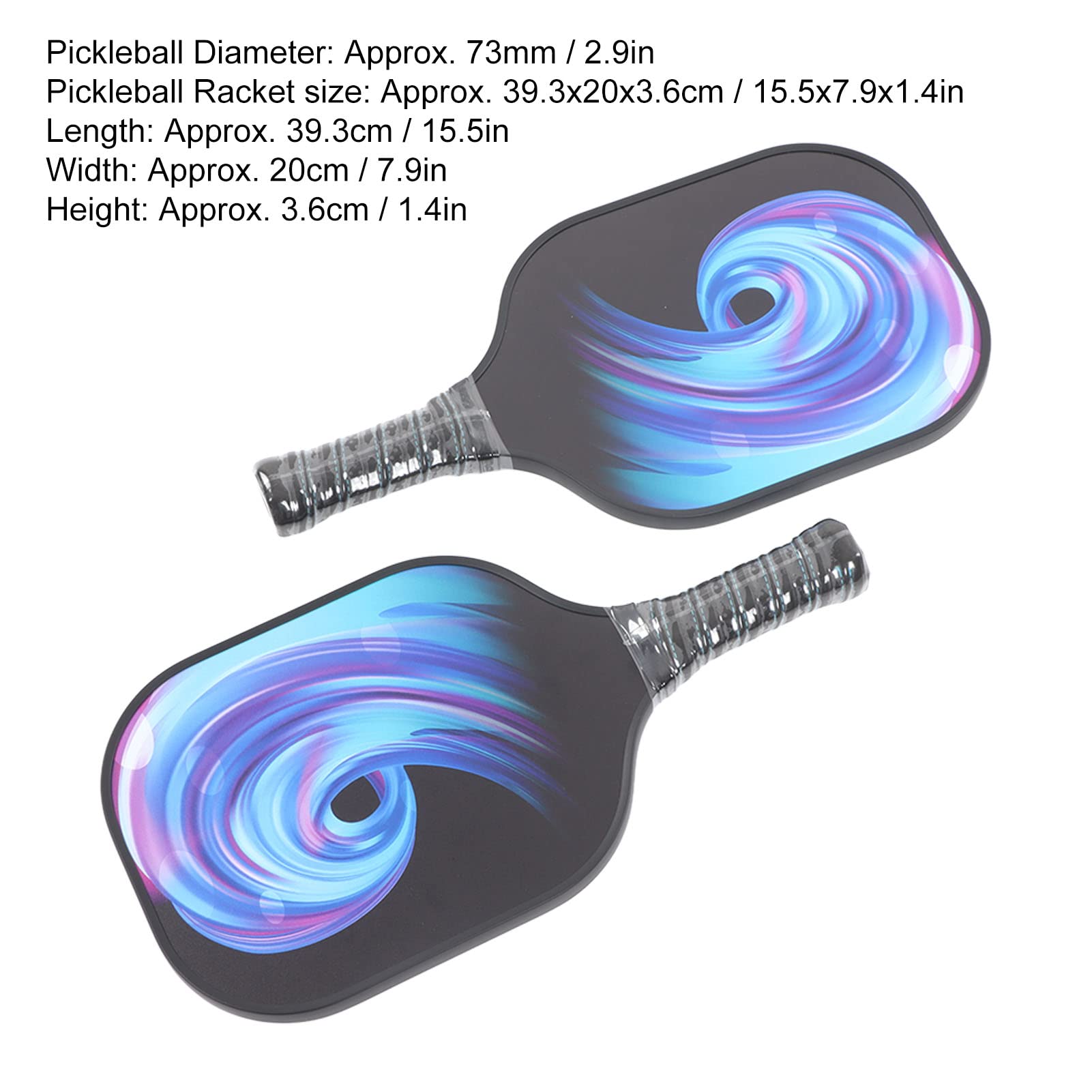 Set de Palas de Pickleball, Set de Raquetas de Pickleball con 2 Raquetas y 4 Pelotas, Palas Ligeras de Fibra de Vidrio con empuñadura ergonómica para competición y Entrenamiento en