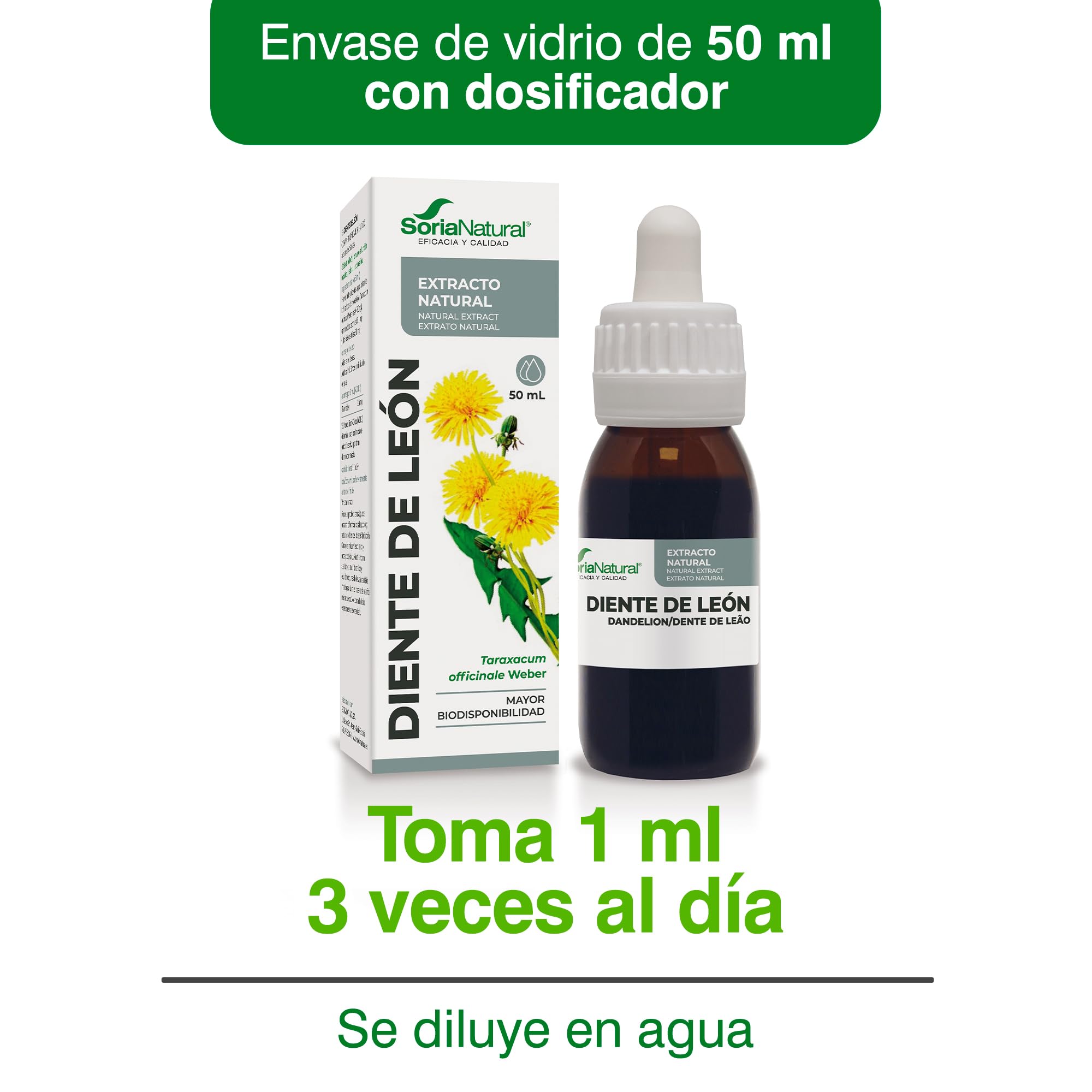 Soria Natural Extracto de Diente de León 50ml - Apoya la Salud del Hígado, Digestión, Detox