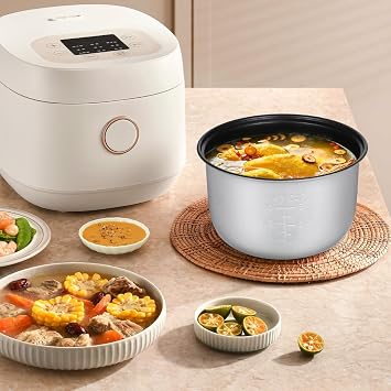 Tofficu Rice Cooker Inner Pot Replacement 5.5 Cup, 7.27 W x 4.32 H Non-Stick Alloy Insert Liner Bowl for Home Kitchen Cooking Compatible with Tiger JBV-A10U
