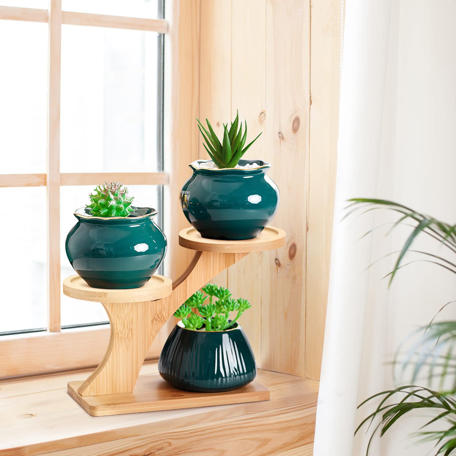 Support De Fleurs à 3 Niveaux, Grande étagère En Bois Pour Plantes D' Intérieur Et D'extérieur, Support De Pot De Fleurs Pour Balcon, Pelouse, Terrasse