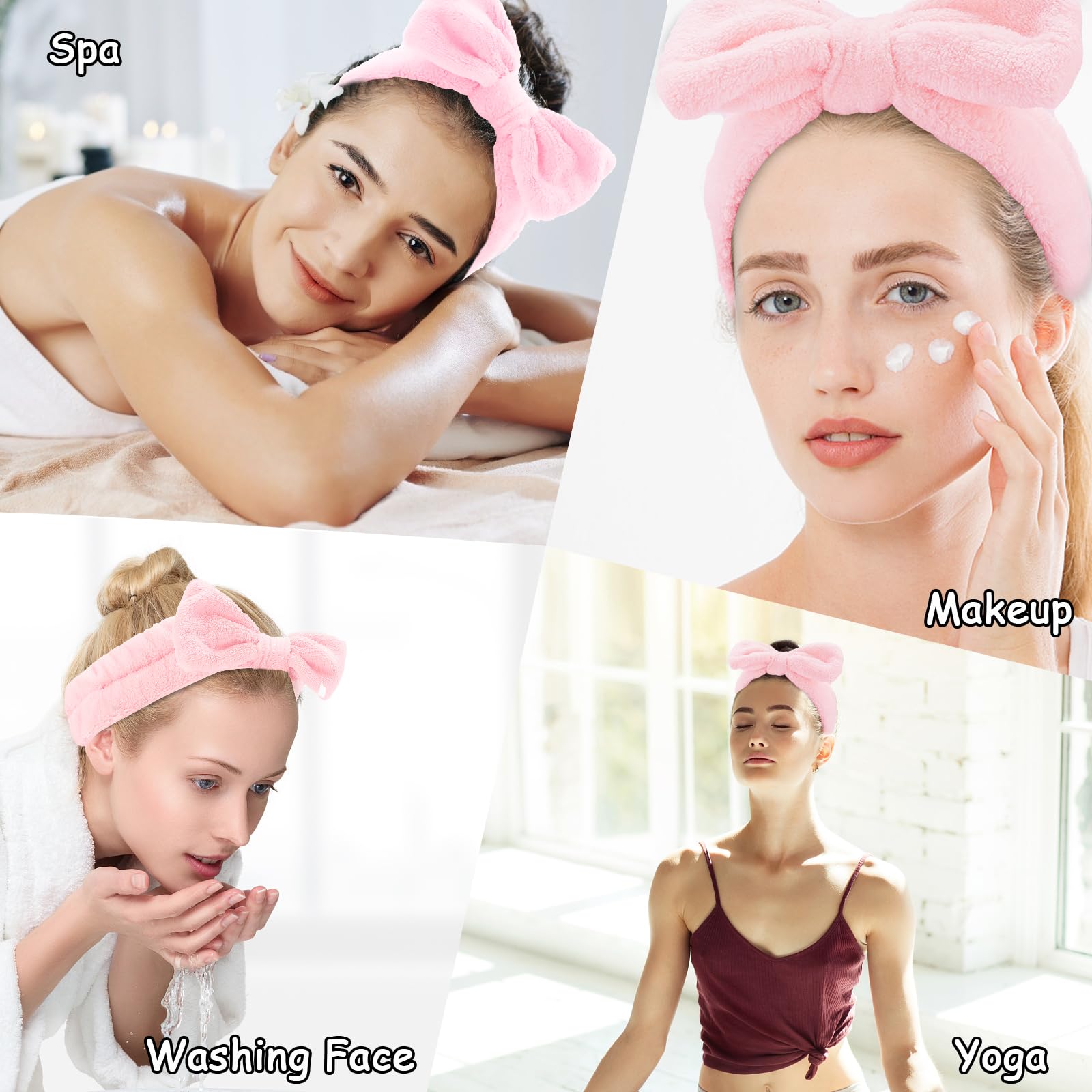 Casoty 12 fasce per capelli da spa, da donna, in morbido pile di corallo, per trucco, lavaggio viso, doccia, cura della pelle, yoga