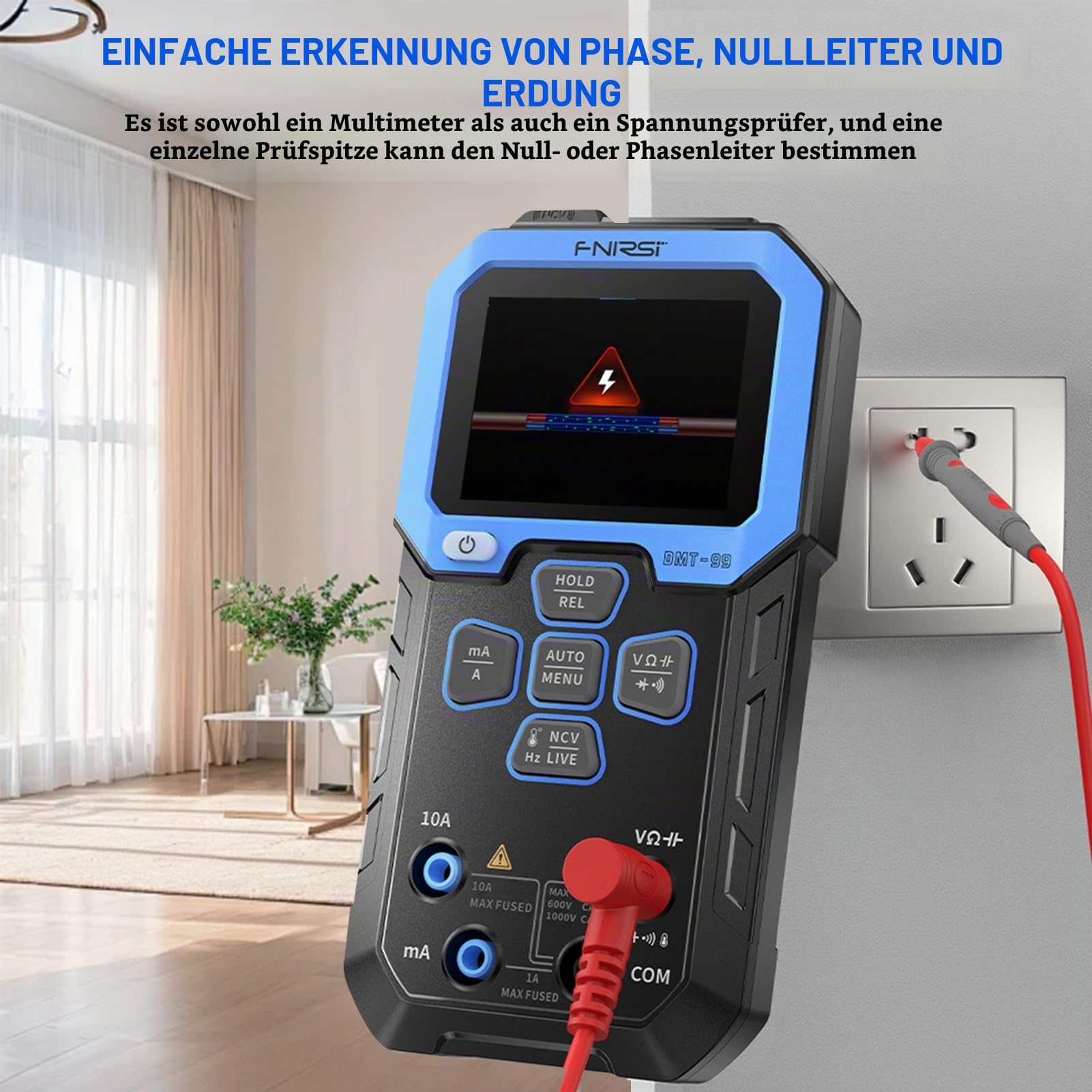 DEWIN DMT-99 Digital Multimeter, Handheld-Digitalmultimeter Auto Ranging NCV Spannung Strom Tester Widerstandsmessgerät für Messungen