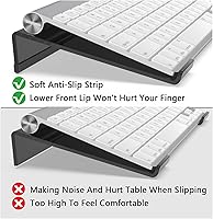 Vista 5 de Soporte de teclado de computadora acrílico para escritorio, elevador de teclado, soporte de teclado para escritorio, elevador de teclado