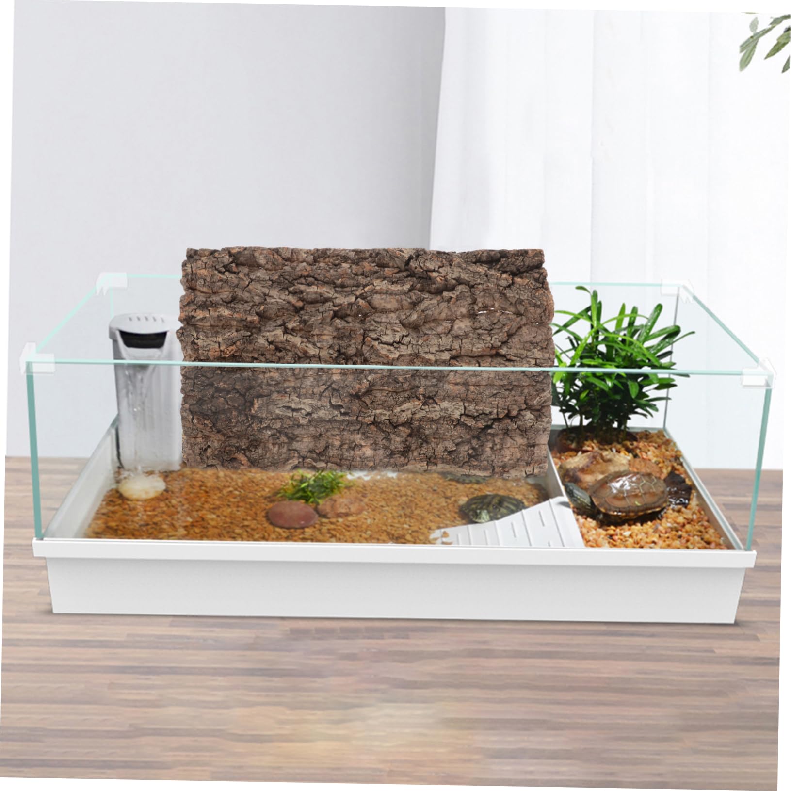 Decoración Natural De Corteza De Alcornoque para Terrarios y Acuarios De Reptiles Instalación Fácil y Ligera Atractivo Visual para Dragones Barbudos Geckos y Hábitats De