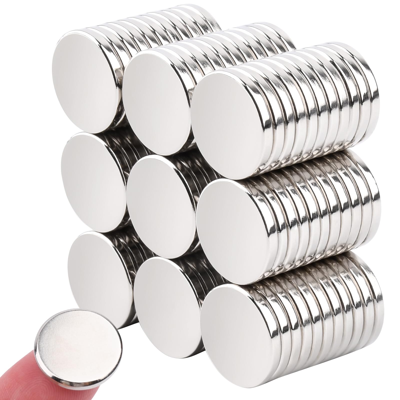 100 imanes de neodimio fuertes de 15 x 2 mm, pequeños imanes redondos de tierras raras de neodimio para nevera