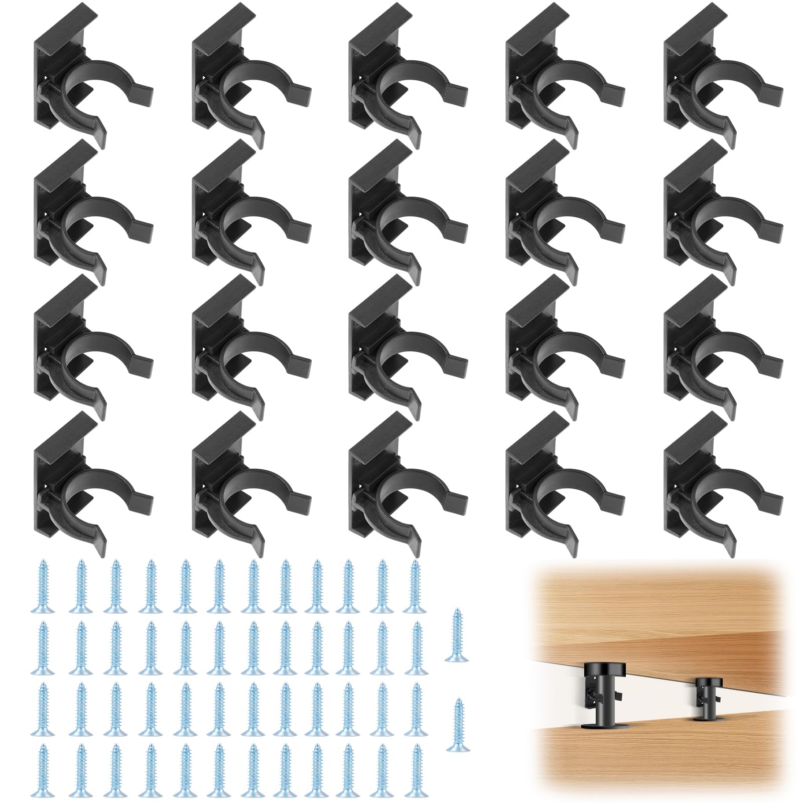 Flintronic 20PCS Kitchen Kick Board Plinth Clips, Kitchen Kickboard Clips with 50 Screws