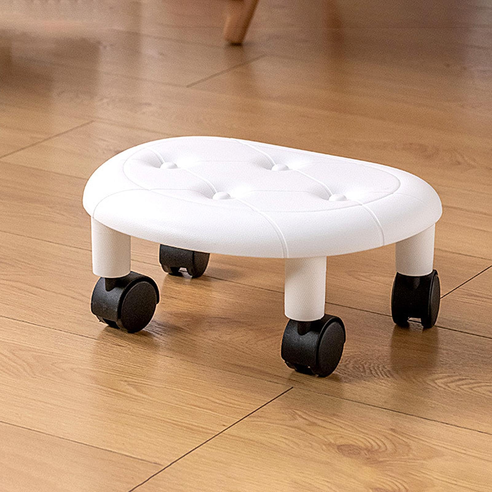 Silla de Ruedas Baja - Taburete de Belleza, Asiento con Ruedas Giratorio | Taburete Bajo Con Giratorio 360° Y Ruedas, Taburete Ruedas Ruedas Para Casa, Salón De Uñas, Spa, Trabajar En El Fre