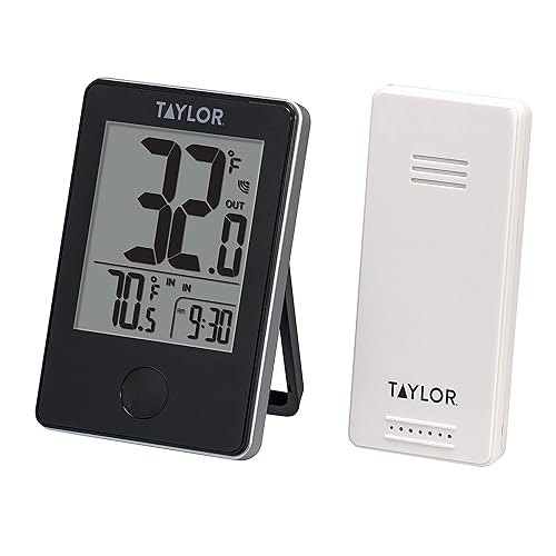 Miniatura 2 de Taylor Termómetro digital inalámbrico para interiores y exteriores (negro) y termómetro digital de nivel de comodidad e higrómetro (negro)