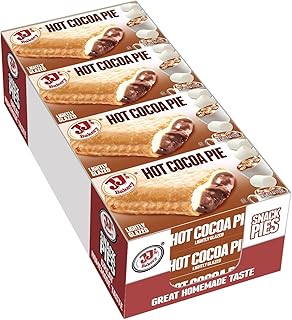 JJ's Bakery Hot Cocoa Chocolate Pie Snack Pies, Individual Dessert, Fresh-Baked, Nut-Free, Kosher Parve, 4 Oz Each (Pack of 12)