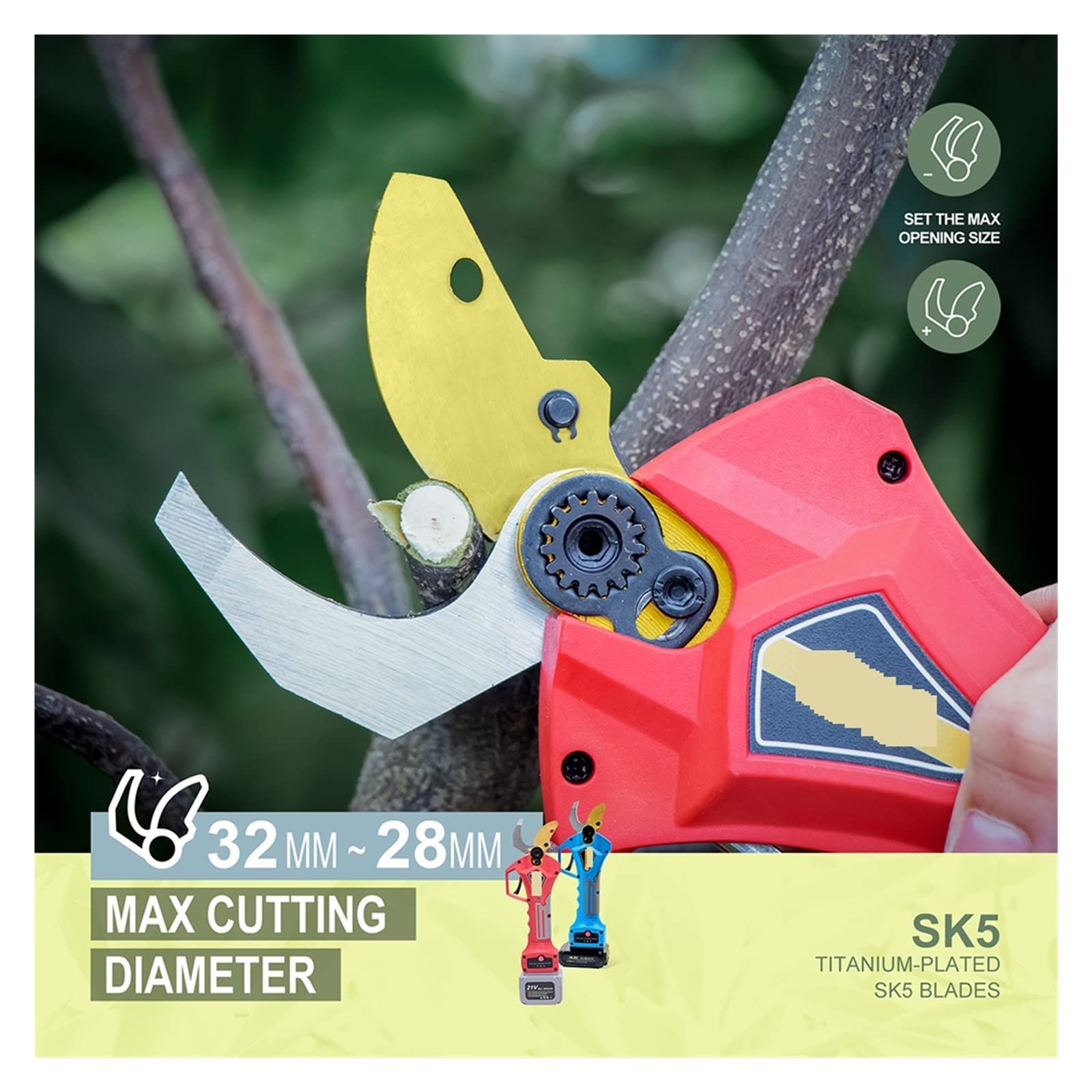Sekatory Elektryczne Elektryczny sekator bezszczotkowy elektryczny ogrodowy do drzew owocowych gałęzie Bonsai akumulatorowy(Shears(Box))