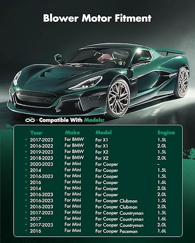 Vista 501 de SCITOO 700188 Reemplazo del motor del ventilador HVAC con jaula de ventilador para Toyota Tacoma 2005-2015, reemplazo OE - 87103-04043, 87103-04044