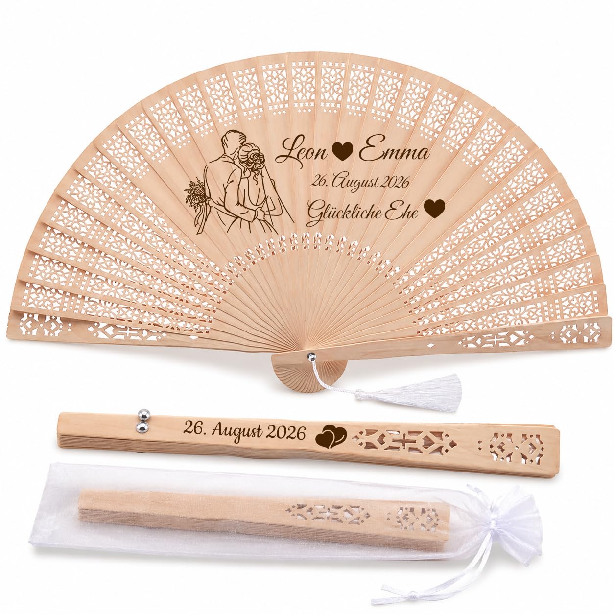 50Pcs Personalisierte Hochzeitsfächer mit Namen & Datum, Handfächer Hochzeit | Gastgeschenke Hochzeit Hochzeit, Handfächer, Für Hochzeitsgäste, Party & Geburtstag, Abschlussfeier, Besondere Momente