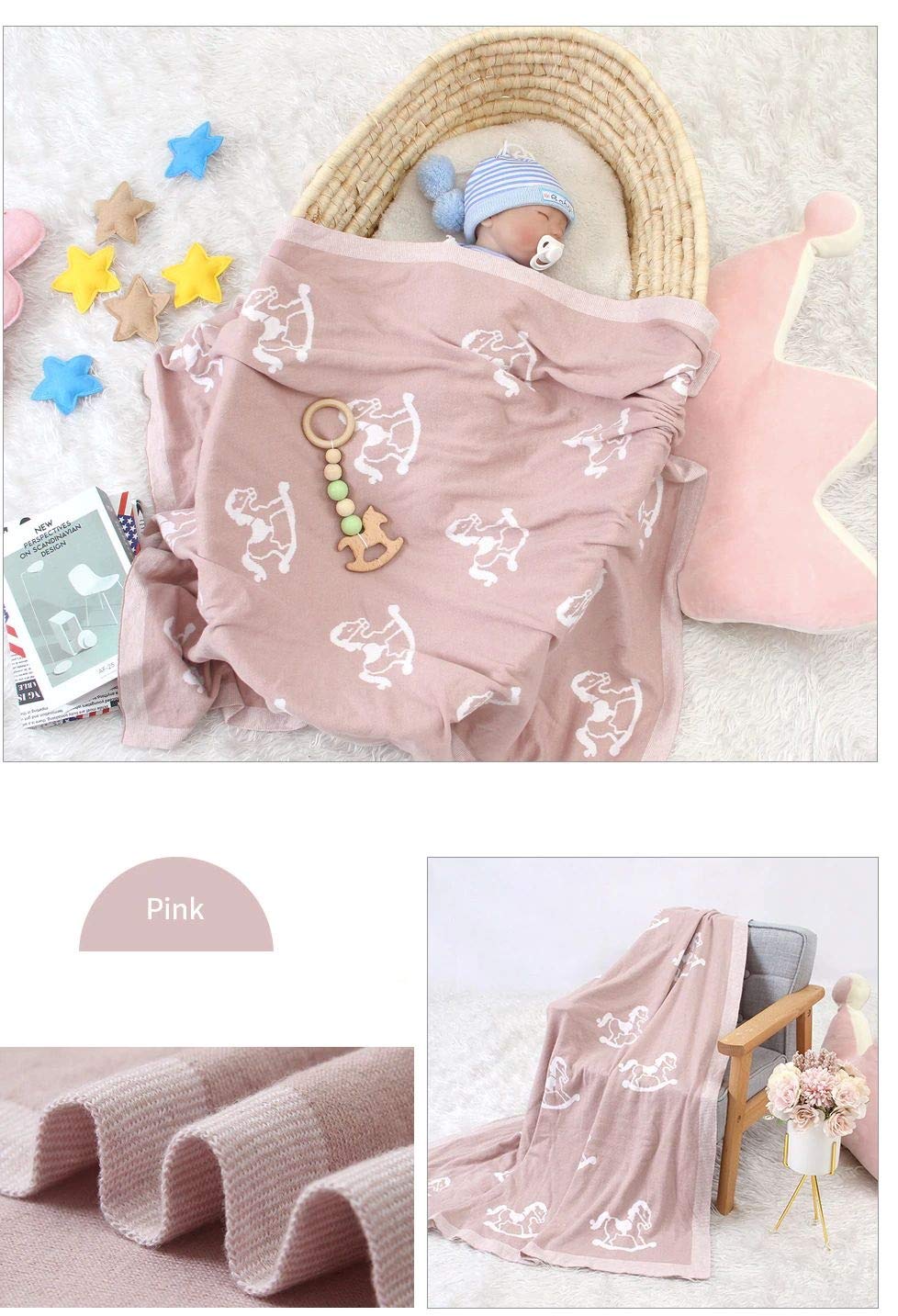 Manta para bebé Baby Cuna de bebé, color rosa