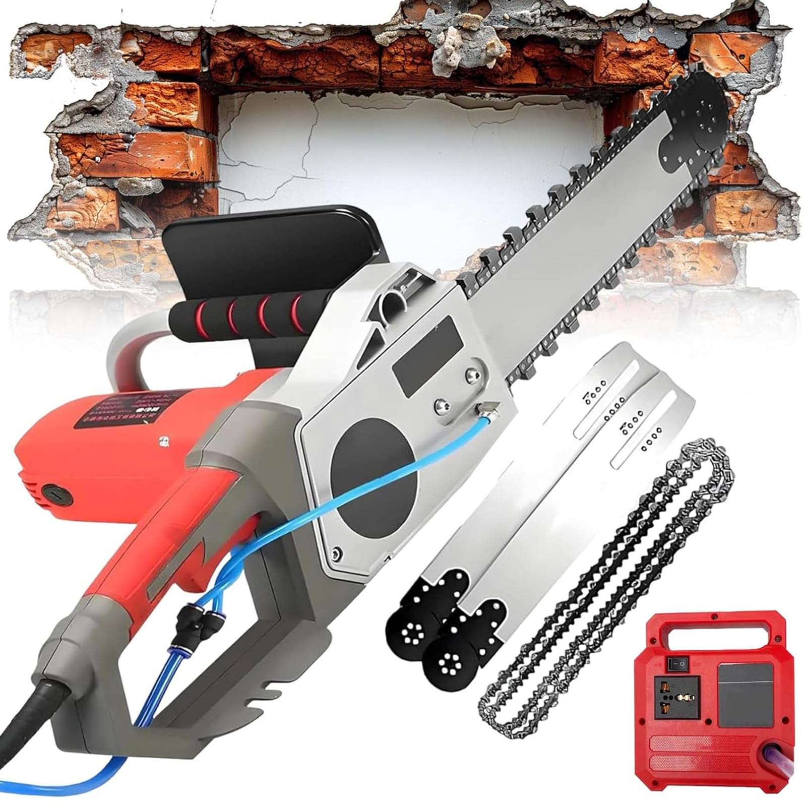 Elektryczna piła łańcuchowa do betonu, elektryczna piła łańcuchowa do betonu ściennego 5800 W E 6500 W, diamentowa piła łańcuchowa z systemem przeciwpyłowym wody, beton zbrojony cegła i granit