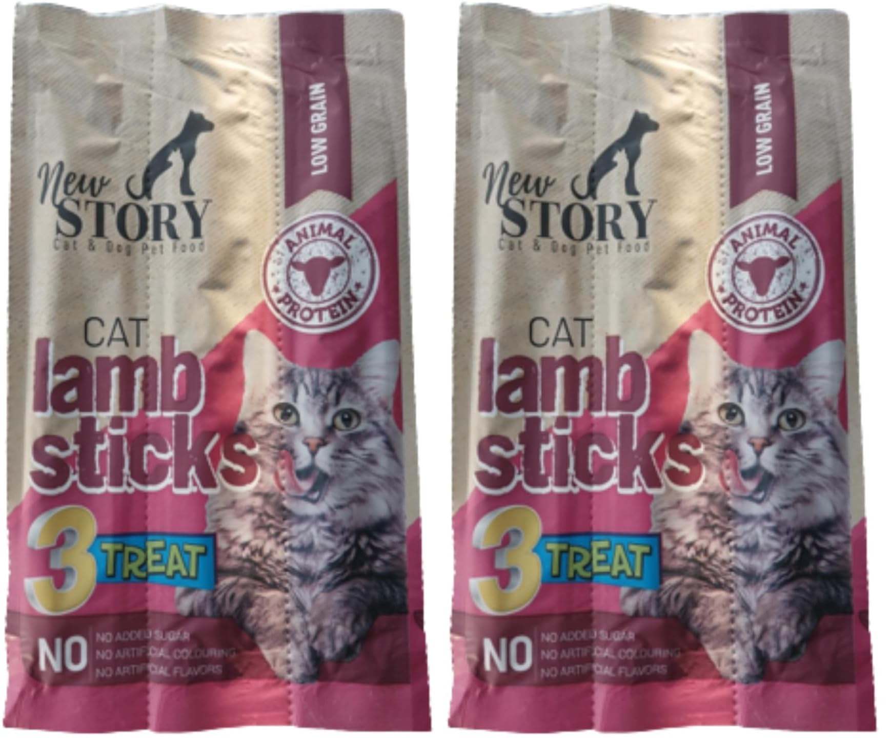 New Story Kedi Ödül Maması, Kuzu Etli Stick, 3'lü Paket, Yumuşak, Yetişkin Kediler İçin 2li paket