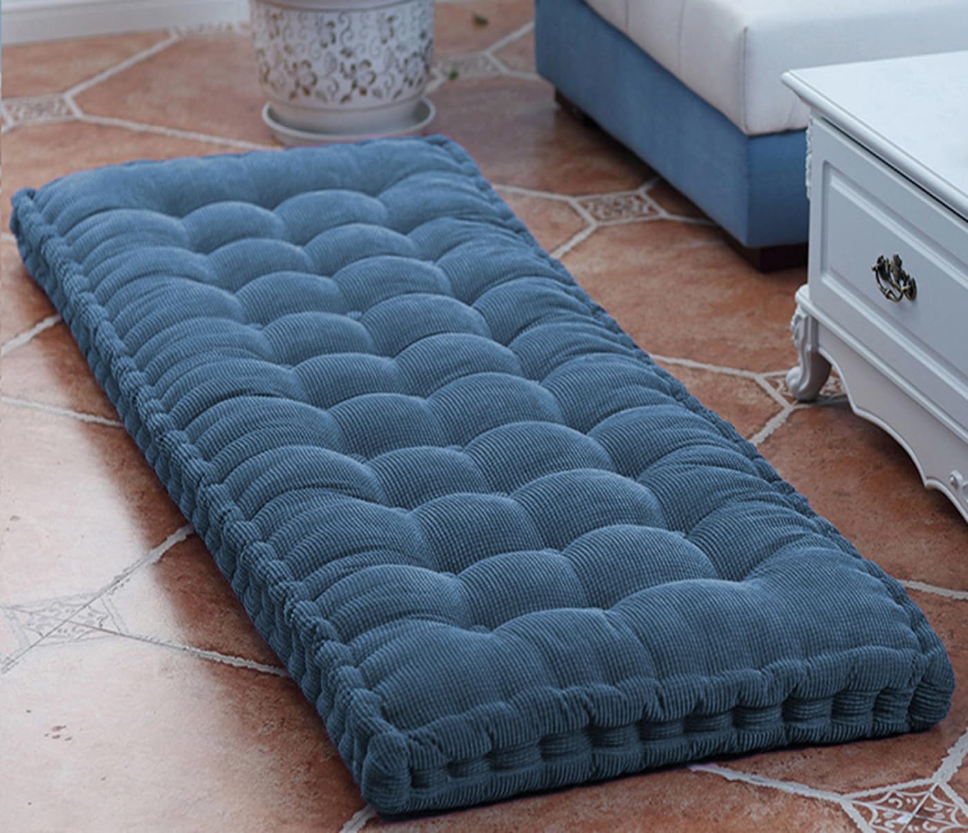 Panca in velluto spessa 8 cm, per panca da giardino a 2/3 posti, soffice materasso, cuscino morbido, da esterno, patio, dondolo (160 x 50 cm)