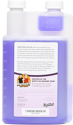 Miniatura 38 de Liquified RV Toilet Treatment - Digestor para tanque de retención de aguas negras, eliminador de olores, aroma naranja, Matts RV Reviews, 32 onzas