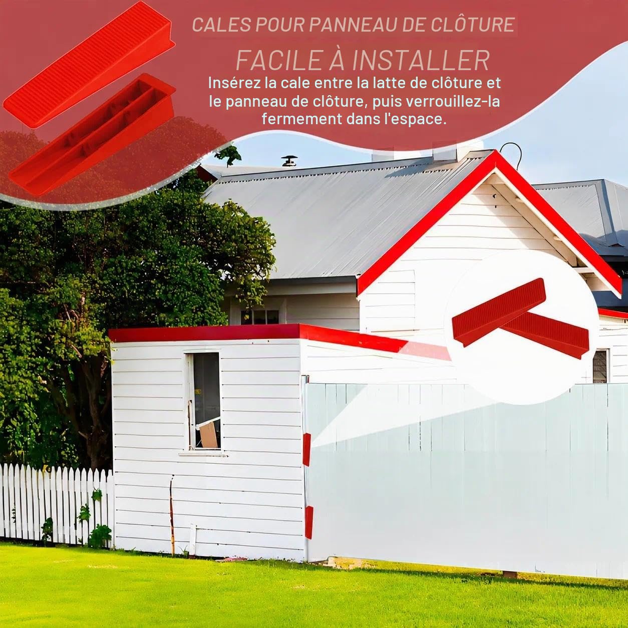 Cale Carrelage 40 Pièces, Croisillon Autonivelant Rouge | Plastique PP, 40 cales rouges 85x21x16mm, réutilisables, pour nivellement de carrelage, sol, mur et DIY