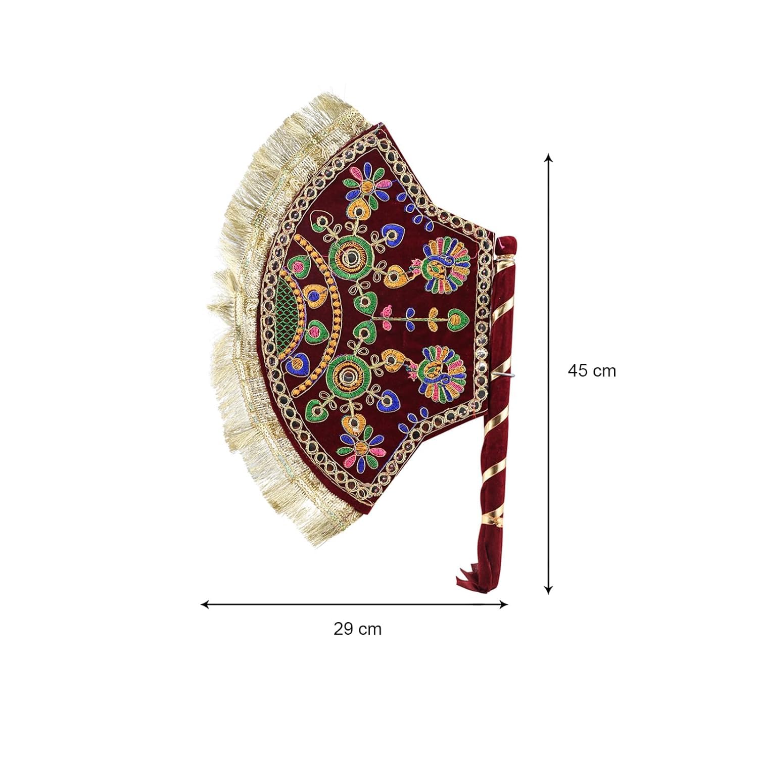 Sgr Handicrafts Decorative Handmade Wedding Fan | Traditional Shadi Ka Pankha (Pankhi Vinjano) | Ethnic Hand Fan for Marriage Ceremonies, Festive Occasions & Gifting | Pack of 1 1