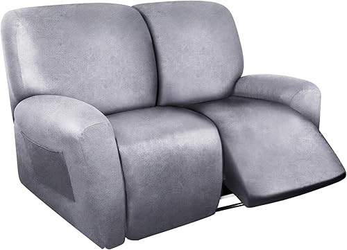 Miniatura 10 de Fundas para sofás reclinables símil cuero, para sofá de 3 plaza, protector de muebles, tela de elastano lavable, 8 piezas, color marrón 02 marrón,01