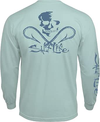 Salt Life Men's Skull and Hooks Hoodie Gray Size XXXX-Large
