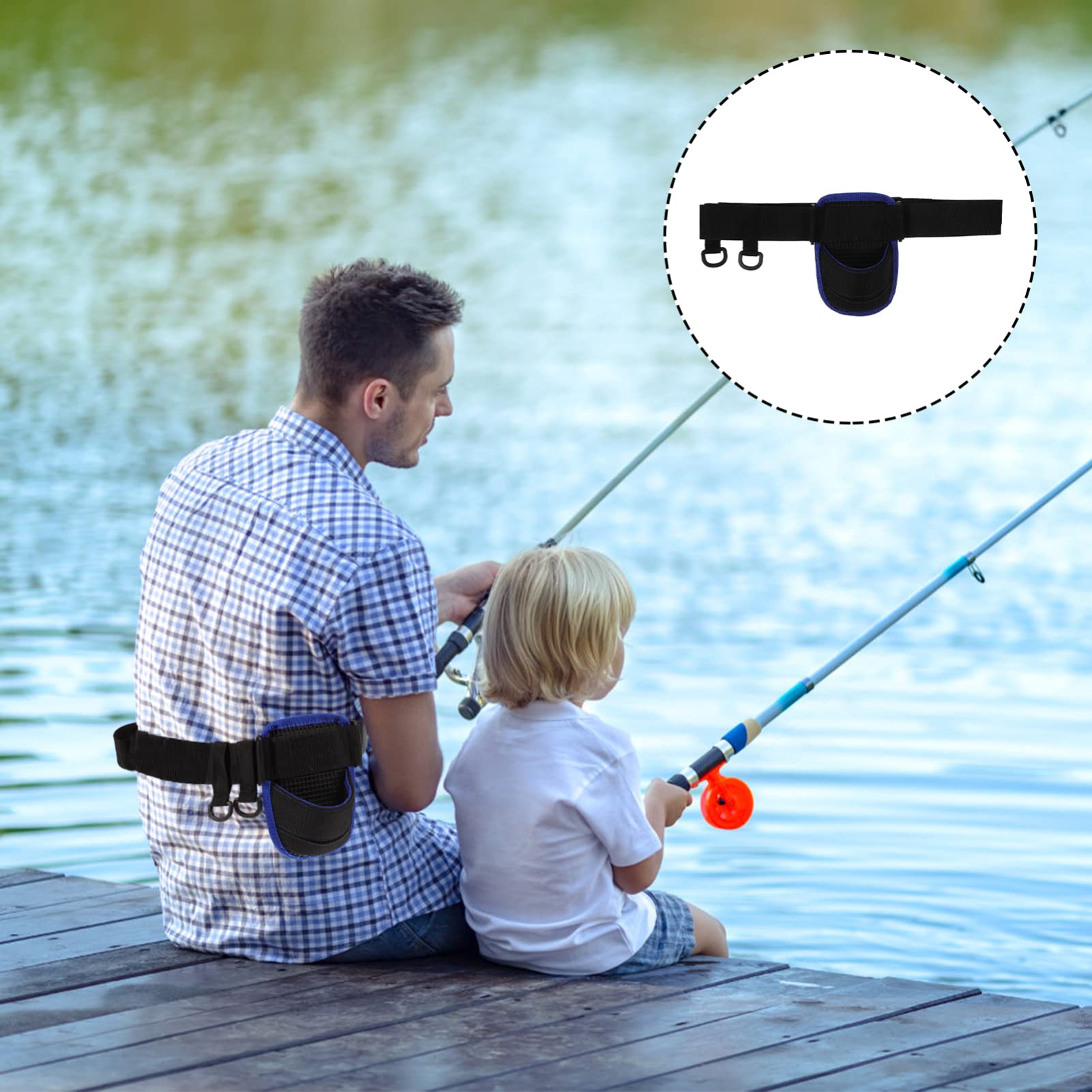 Gatuida Cintura Da Pesca in Poliestere Regolabile Supporto Per Canna Da Pesca Cintura Portatile Per Esterni Adatta Uomini Donne e Ragazzo Ragazza Ragazza