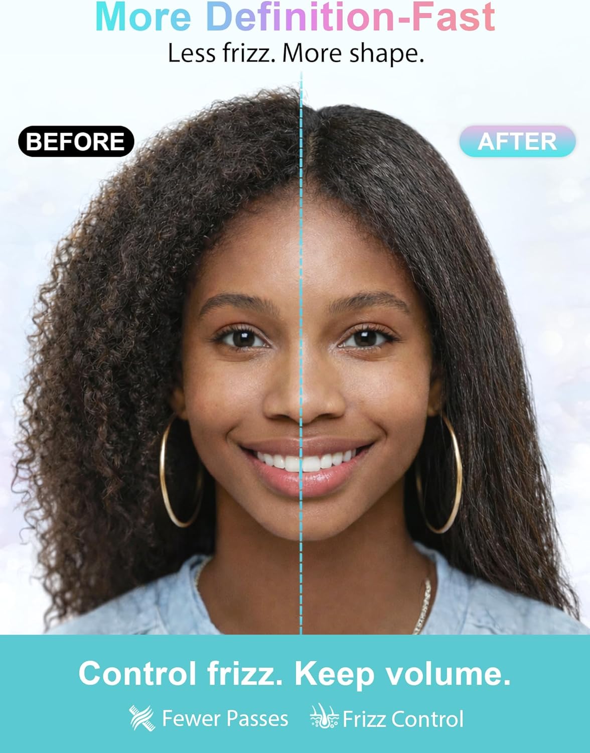 Professional Hot Comb for Wigs & Black Women Hair, 5 Heat Dial 280-450°F Straightening Comb, Dual Voltage 100-240V, Gifts for Women