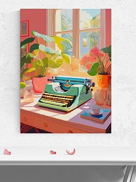 Postermanya Typewriter, Daktilo Edebiyat Dijital Sanat Sanatsal Poster - Afi  - Dekorasyon