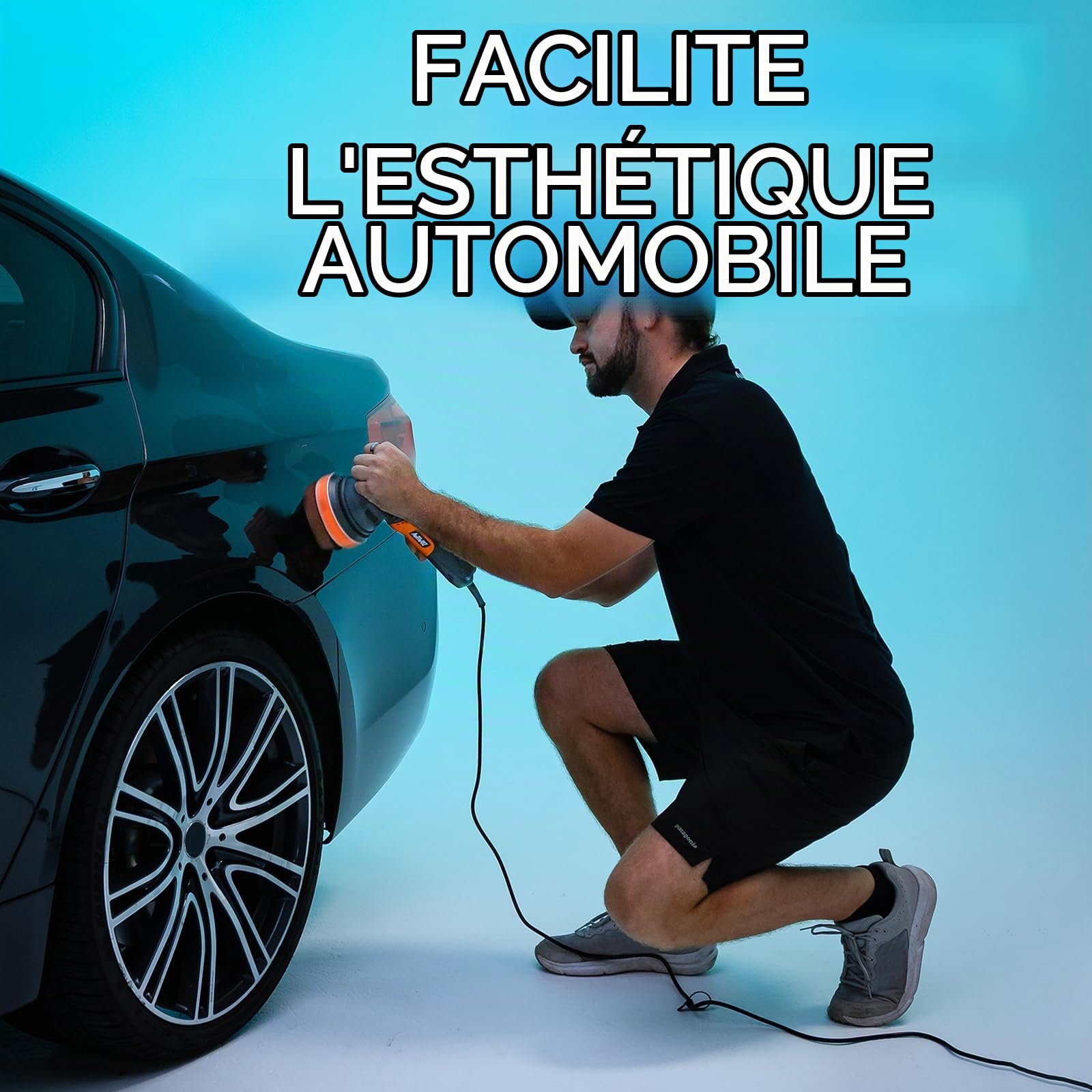 AUTIWOZ 630W Auto Polisseuse Orbitale 9mm,125mm Kit de Machine à Polir | Polisseuse Voiture Compacte Avec 6 Vitesses Variables (2000-6200 tr/min), Pour Automobile,Cirage,Lustrage,Polir,Ponçage - W01