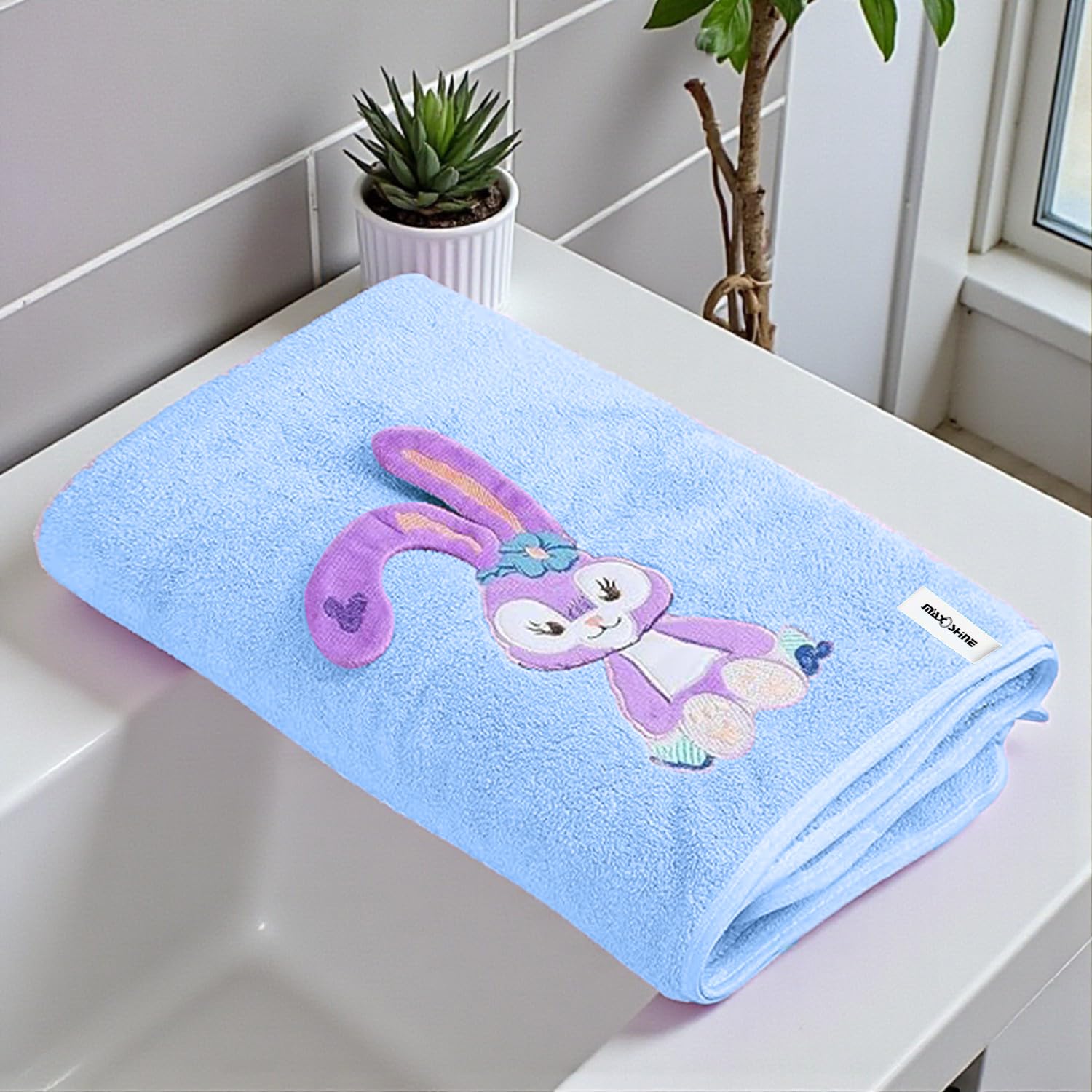 MAXOSHINE Microfiber Kids Bath Towels Quick Dry Super Absorbent Super Soft Bath Towel for Babies Toddler-Baby Towel for Boys and Girls (Blue, Pack of 1)-image-19