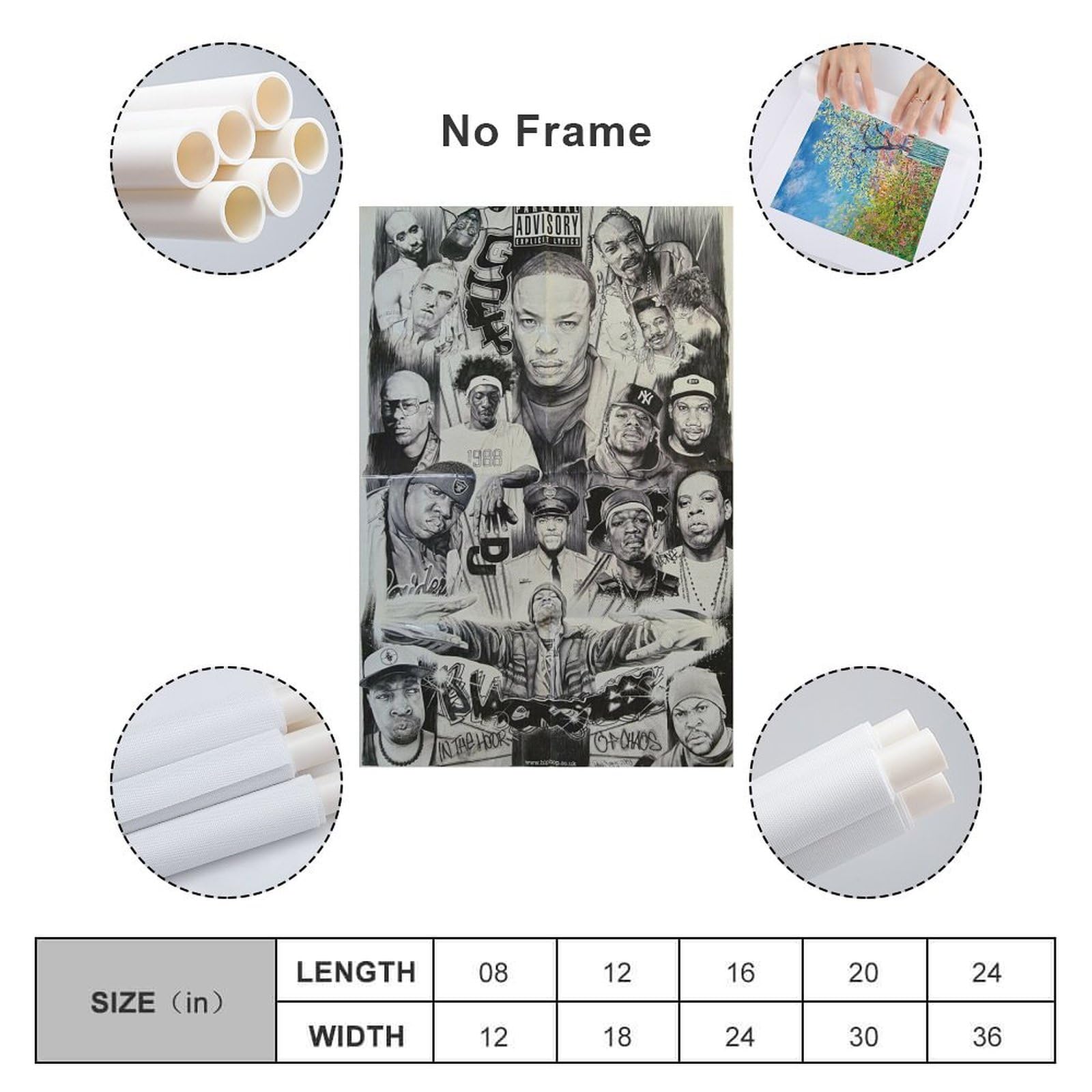 Poster su tela, motivo: cantante rap, hip hop, tutte le stelle, stampa artistica da parete, poster decorativo moderno per la famiglia, 60 x 90 cm