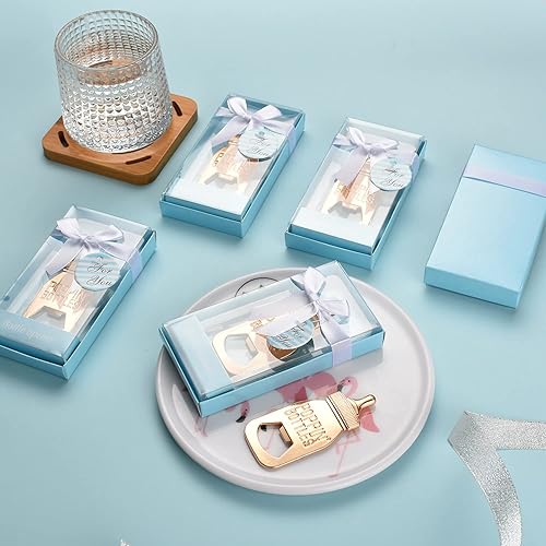 Vista 7 de 24 abrebotellas, recuerdo de baby shower para invitados, abrebiberones de oro rosa, regalos de boda, regalos de baby shower, regalos para invitados