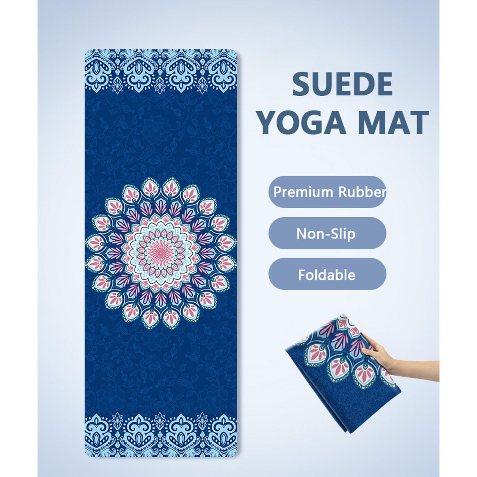 Hot Yoga Handtuch 183*68*0.15cm Fitness Handtuch rutschfest Schnelltrocknendes hygienische Auflage für Yogamatte Leicht & Faltbar Fitness Handtuch für Pilates Hot Yoga Picknick im Freien