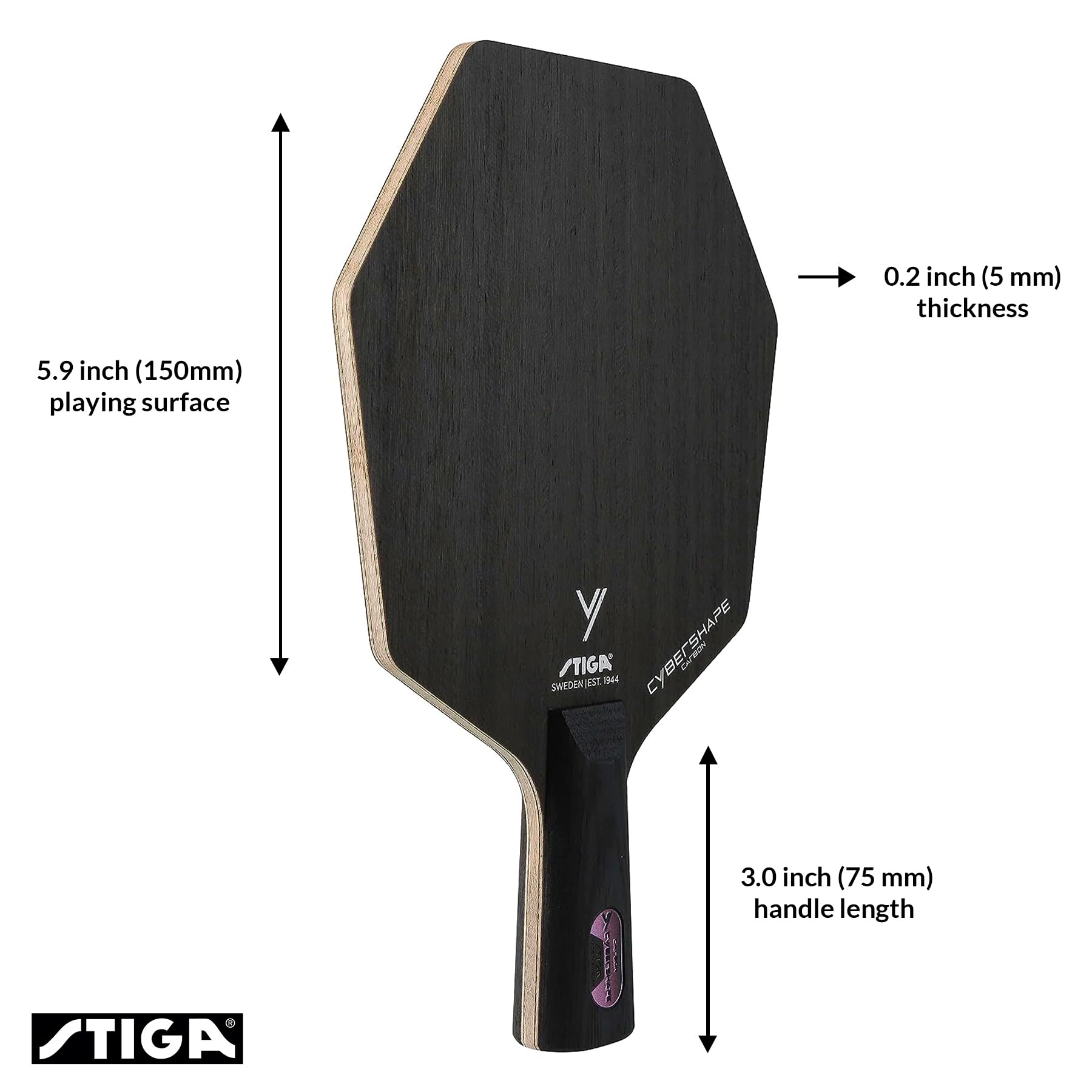 Amazon.com : Stiga Cybershape Carbon Table Tennis Blade | Ping
