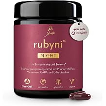Night 140 Capsules High Dose   For Relaxation & Balance   GABA Ashwagandha L-Tryptophan & Brahmi   Vitamin B6 & B12   100% CherryCraft   No Additives   Vegan & Gluten Free