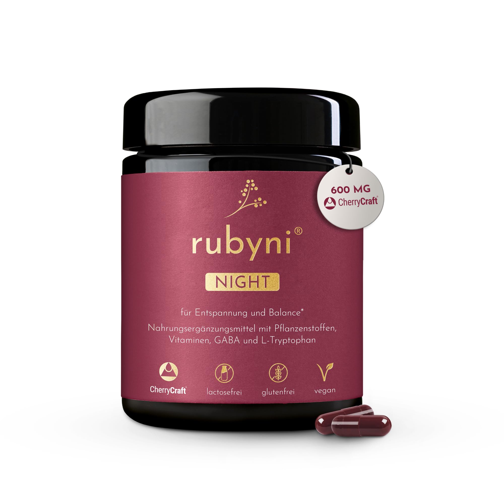 NIGHT für Entspannung & Balance - GABA + Ashwagandha - 140 Kapseln | Mit GABA, L-Tryptophan & Ashwagandha - Brahmi, Safran & Vitamin B6/B12 - Vegan