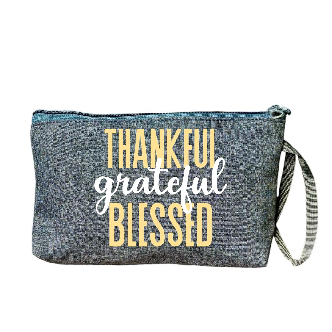 atvi.fit Atvifit Polyester Pouch with Hidden Pocket and Handle, Compact Organizer for Essentials, 6Inch x 10Inch (Thankful Grateful Blessed)-picture-15