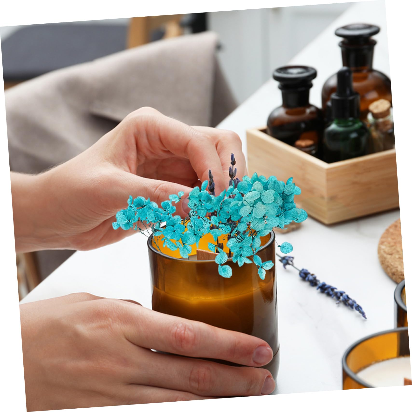 Abaodam 5ensembles Fleurs Séchées Naturelles pour Kit De Matériaux Artisanaux Aromatiques pour Bougies Et Décorations Maison Parfait pour Saint-Valentin Et Bricolage