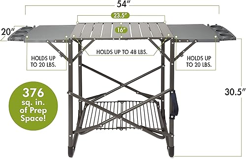 Miniatura 6 de Cuisinart CGG-059A Grillster - Parrilla de gas de propano portátil de 8,000 BTU y soporte de parrilla portátil Cuisinart CFGS-222