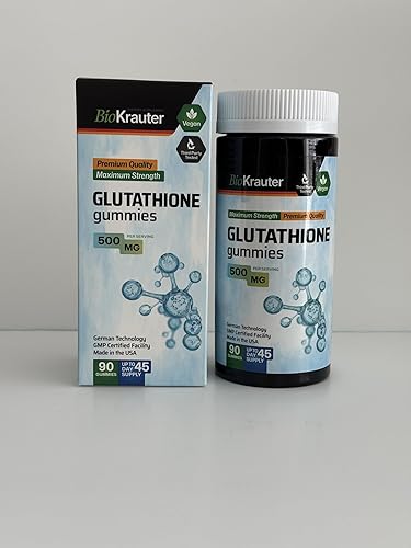 Miniatura 2 de BIO KRAUTER Gomitas de L-glutatión - 500 mg - 90 masticables veganos - Suplemento reducido de glutatión - Suplemento antioxidante