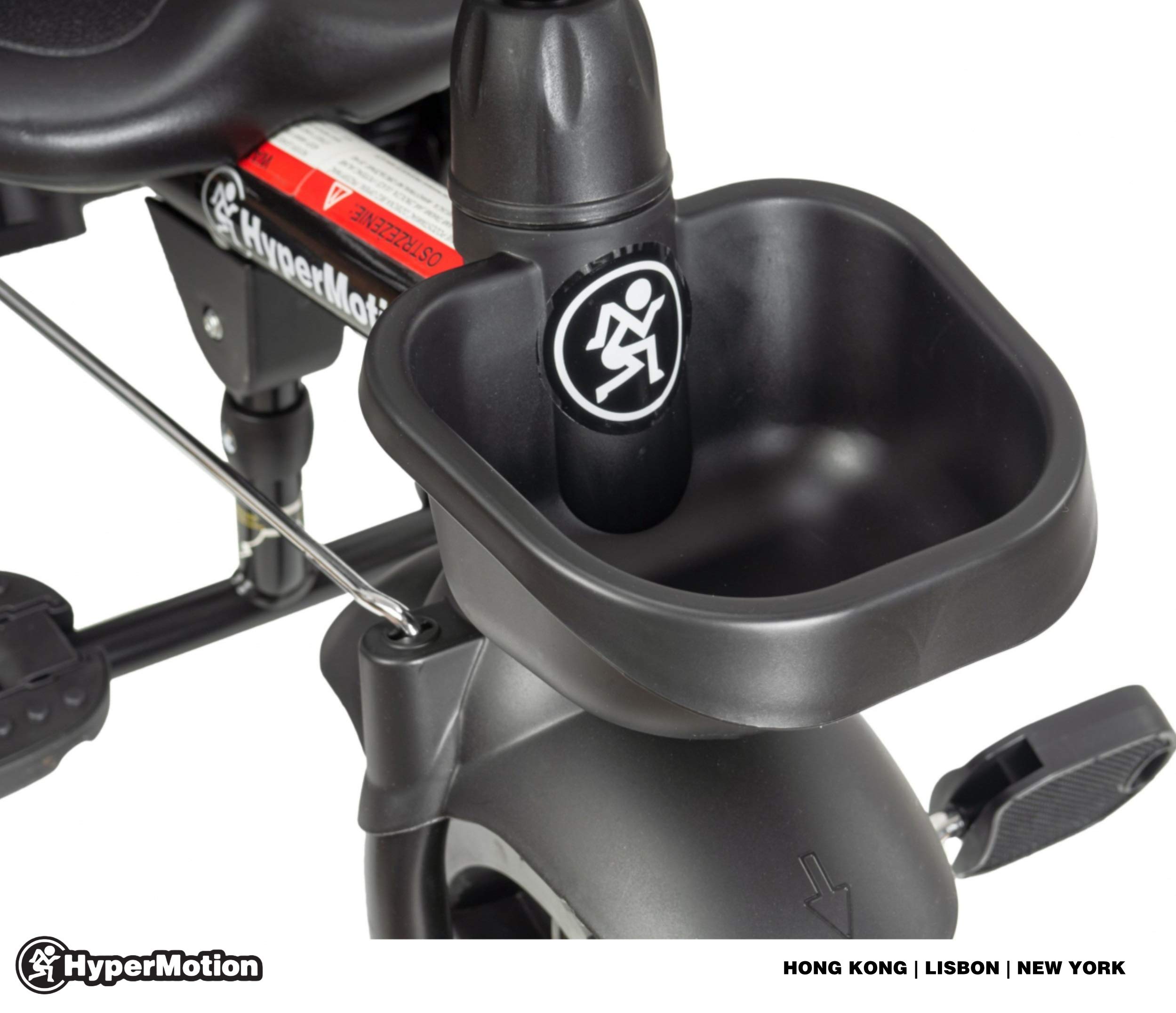 HyperMotion TOBI Vector Triciclo Passeggino con Maniglione per Genitori - Bicicletta Bambini Prima Età con Cinture Sicurezza e Ruote Larghe - Triciclo Bambini Stabile, Nero