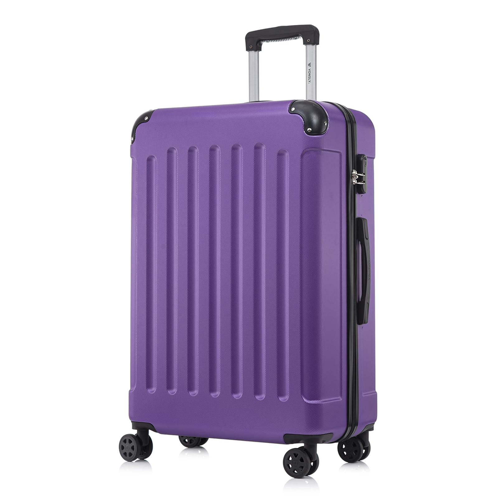 yonsly Koffer Suitcase, Trolley Reisekoffer, Rollkoffer Handgepäck mit 4 Rollen 360°, ABS Hartschalen, Sicherheitsschloss, Weicher Gummigriff, 210D-Futter