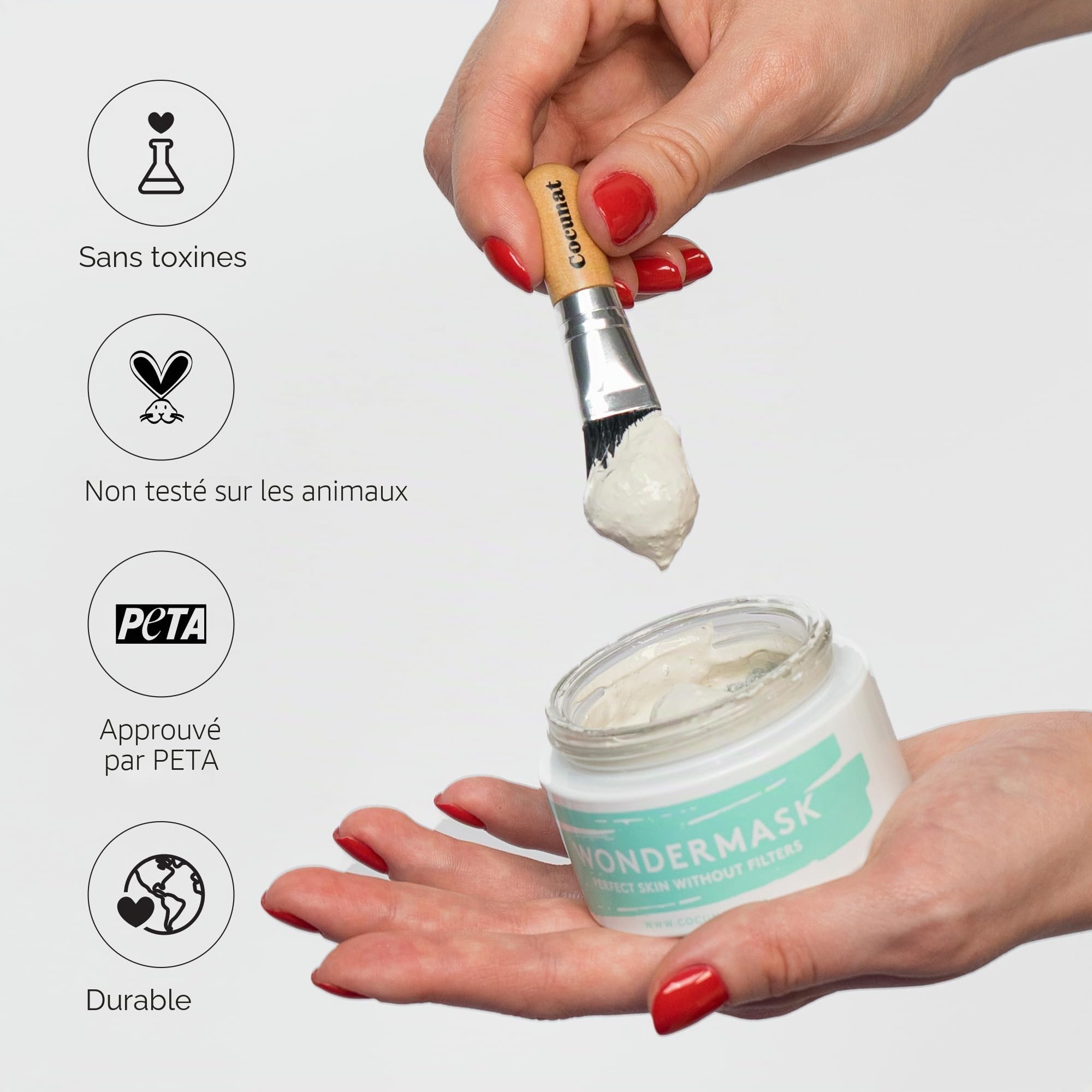 COCUNAT | Wondermask | Masque nettoyant visage | Détoxifie, Exfolie, Resserre et Affine les pores | Masque à l'Argile | Peaux mixtes et grasses |Boutons |Acné | 50 ml