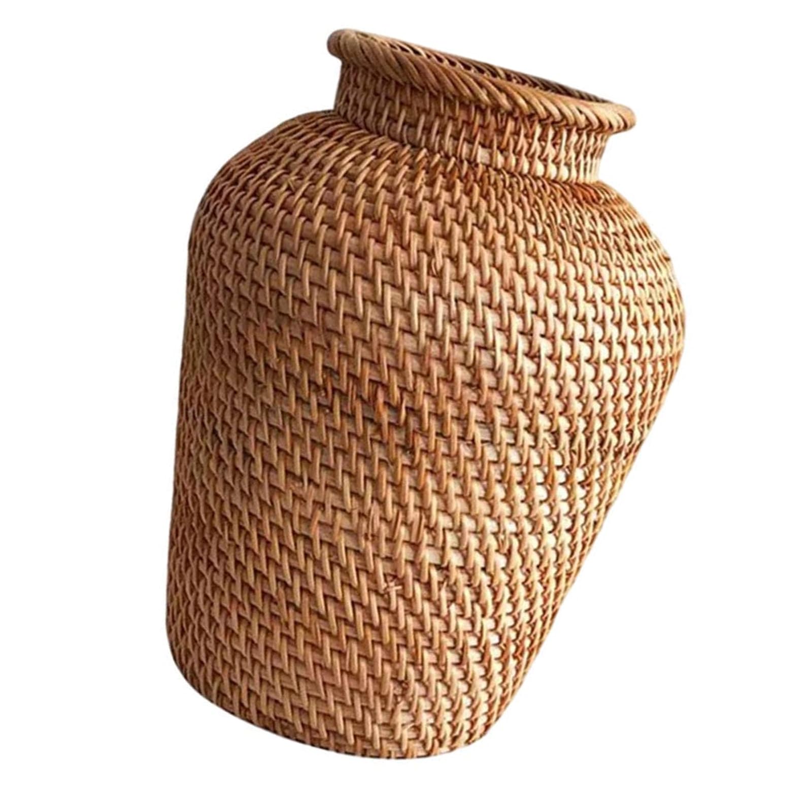Pastoral Woven Flower Vases Farmhouse Living Room Table Centerpieces Dried Flower Handwoven Rattan Vase
