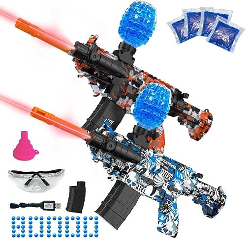 Miniatura 12 de Lanzador eléctrico de bolas de gel, lanzador automático de bolas de salpicaduras de alta velocidad con más de 60000 y gafas, juguetes de bolas