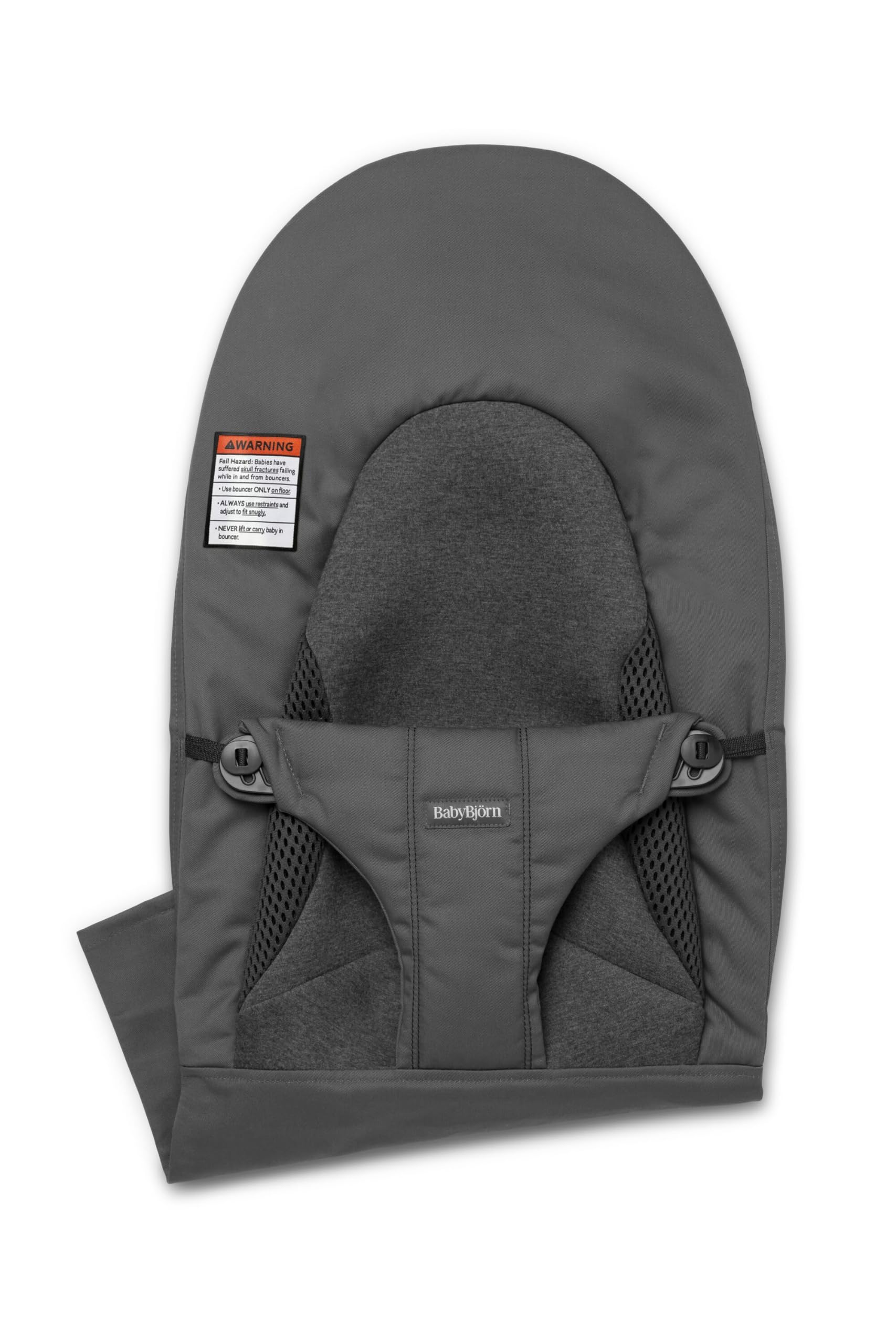 BabyBjörn Fabric Seat for Bouncer, Dark Gray, Woven/Jersey, Tri-Fabric | Spare Bouncer Seat Cover, Machine Washable, Oeko-TEX Certified