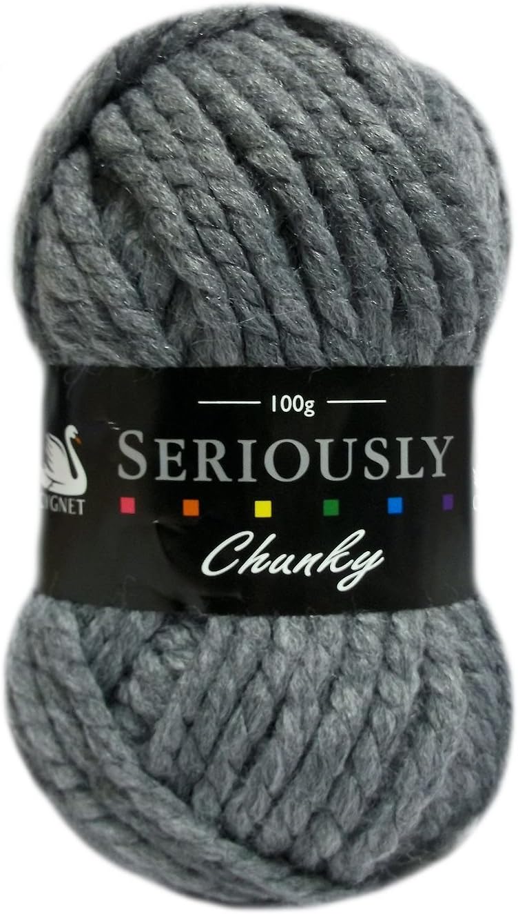 Cygnet SERIOUSLY CHUNKY Knitting Acrylic Yarn/Wool 100g - 790 Slate Grey