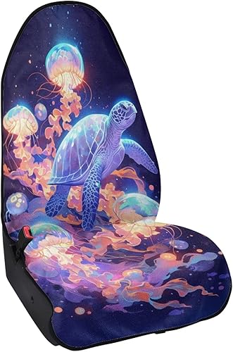 Miniatura 9 de Protector de asiento de coche con estampado de flores de tortuga marina para asiento delantero, funda impermeable para asiento de automóvil para