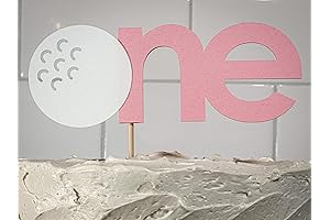 Adorable Golf First Birthday One Cake Topper Light Pink, Hole in One...
