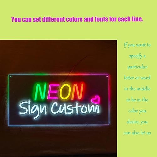 Miniatura 3 de Letrero de neón LED personalizable para decoración de pared personalizada, uso en interiores y exteriores, perfecto para cumpleaños, bodas, fiestas